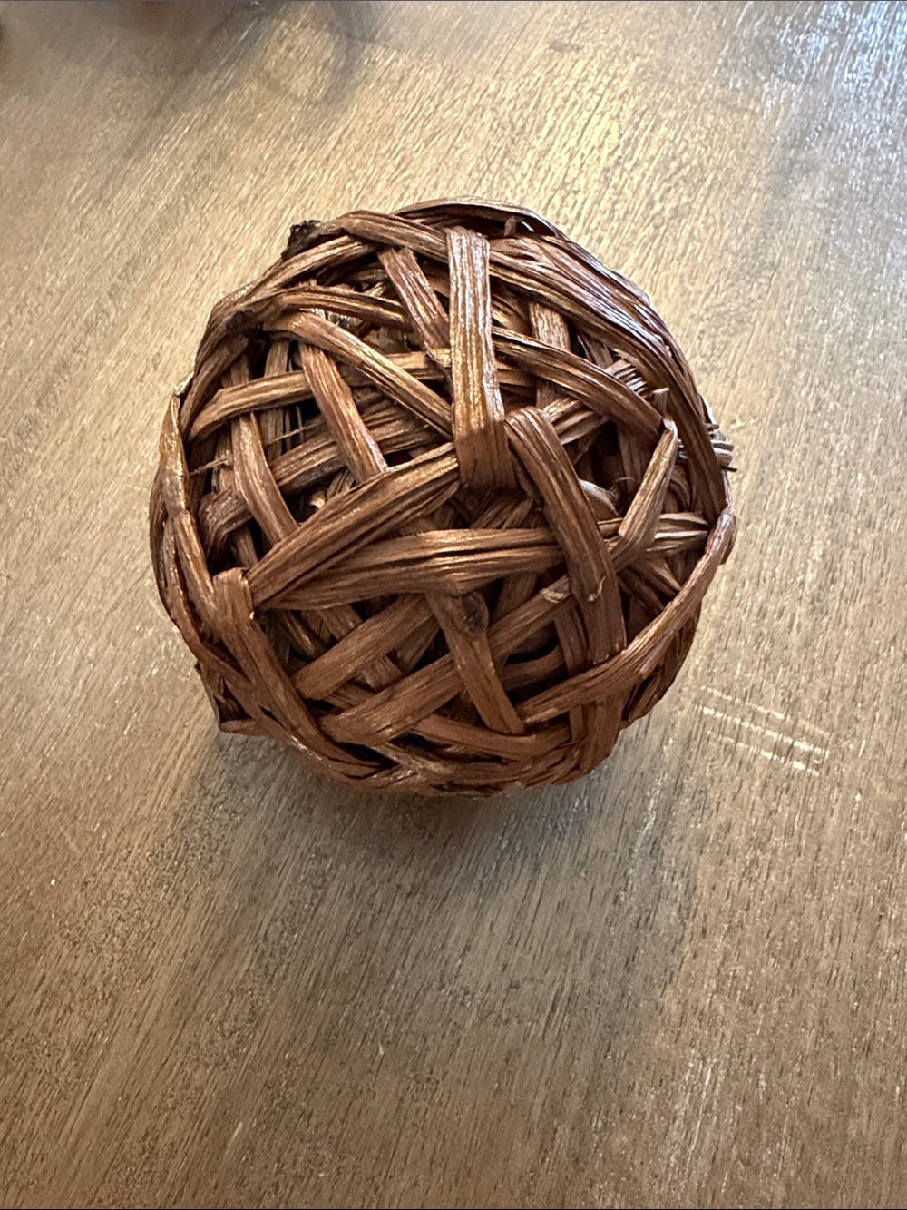 Woven Decorative Rattan Ball - Brown Home Accent